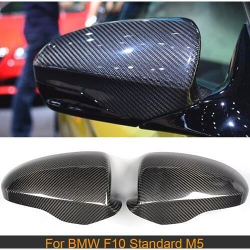Carbon Fiber Car Side Mirror Covers Caps for BMW 5 Series F10 Standard M5 2012 - 2015 Rearview Mirror Covers Caps Shell Add On