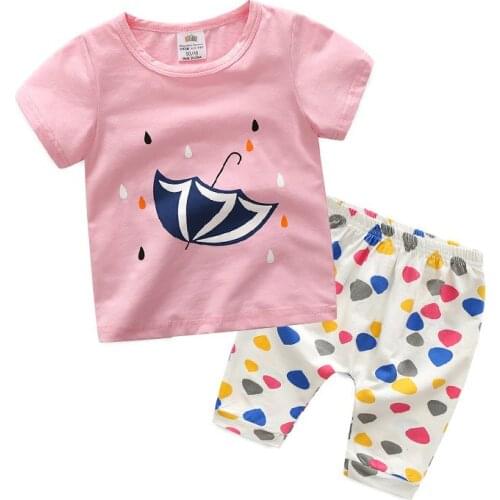 Childrens Clothing Set Summer Baby Boy Short Sleeve T-shirt Casual Cotton Pant Clothes Set for Kids Boys Girls 4-14 Years