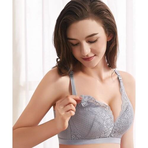 Summer Cool 0.2 cm Thin lace Breastfeeding Bra-Cotton Maternity Nursing Bras Breathable Slom Elastic Cozy Maternity Nursing Bra