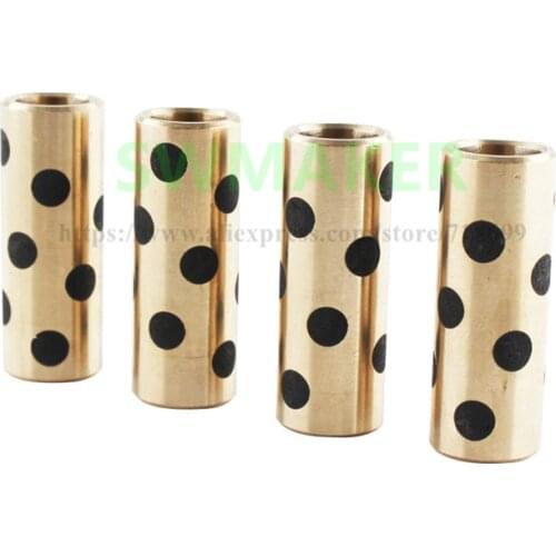 3D printer copper sleeve graphite self lubricating oil bearing inlaid graphite copper sleeve 6/8*11*30mm 6/8*12*30mm