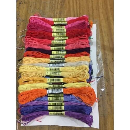 Custom cross stitch thread colors 50 pieces Cross Stitch Floss Thread 8 meters Long 6 Strands cross stitch embroidery