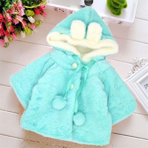 2018 Baby girl clothes winter short sleeve cute rabbit baby coat blue snowsuit ropa bebe invierno nina casaco chaqueta bebe