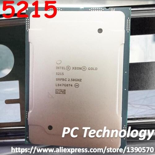 Original Intel Xeon Gold 5215 cpu QS Gold5215 Processor 13.75M Cache 2.50GHz 10-cores 85W LGA3647 Scalable CPU free shipping