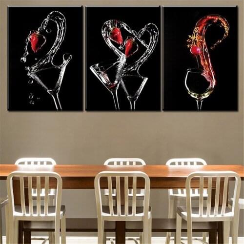 Full square round Diamond Painting Cross Stitch"3pcs Red Wine Cup Bottle Wall Art"diy diamond Embroidery Crafts pattern