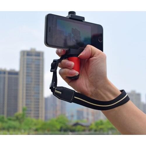 Smartphone Grip Handle Rig w/ Wrist Strap, Tripod Mount Adapter For iPhone, Sams