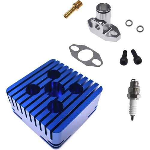 Blue CNC Square Cylinder Head&Silver Inlet Manifold For 80cc Motorized Bicycle