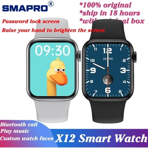X12 Smart Watch Men Full Touch Fitness Tracker Bluetooth Call Sport watch Heart Rate Monitor IP67 Waterproof Smartwatch VS W46