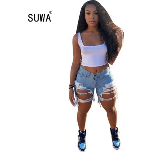 Женские джинсовые шорты SUWA China At AliExpress