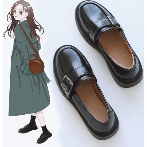 Jk uniform shoes chic leather shoes ins female pedal small leather shoes female soft leather english style retro with skirt
