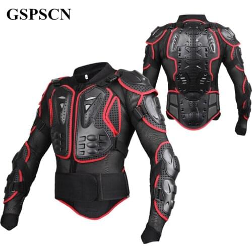 GSPSCN Motorcycle Full Body Armor Motocross Jacket spine chest protection gear Motocross Motos Protector Moto Motorcycle Jacket