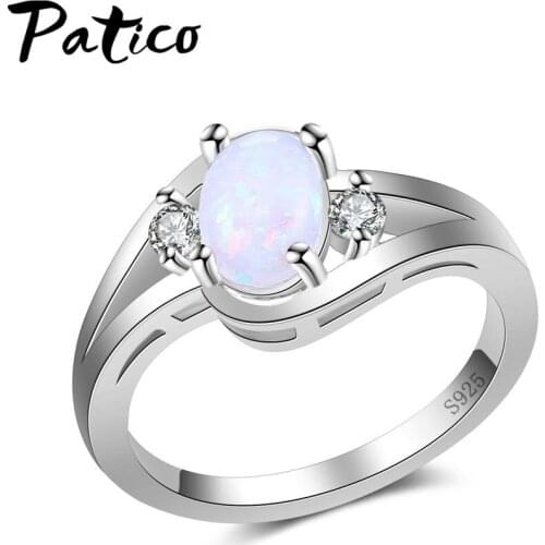 925 Sterling Silver Australia Oval Shape Fire Opal Ring Wedding Engagement Promise Statement Anniversary Mothers Day