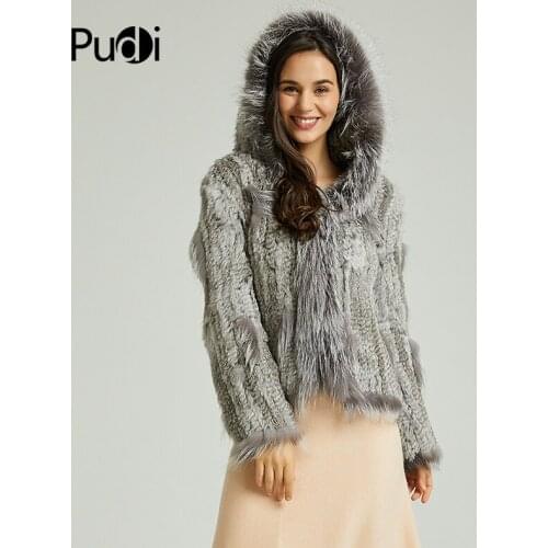 Women winter real rabbit fur coat jacket vest 2020 new style natural fur coats with silver fox collar CT834