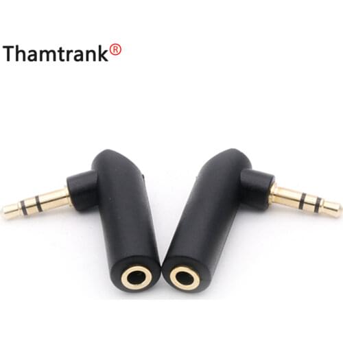 10PCS Gold 3.5mm 3 Pole Stereo 90 Degree Right Angle Female to 3.5mm 3Pole Male Audio Plug L Shape Jack Adapter Connector