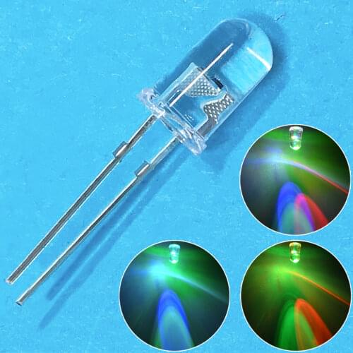 100pcs 5mm Round Fast RGB Flash 470 Ohm Resistors Red Green Blue Rainbow Multi Color Light Emitting Diode LED DC 12v Diodes Lamp