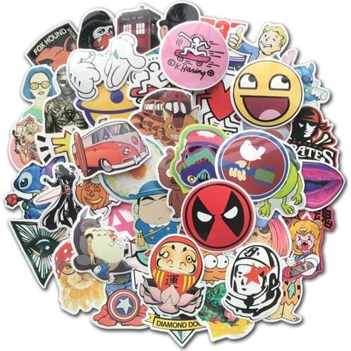 100Pcs Mixed Cartoon Toy Stickers for Car Styling Bike Motorcycle Phone Laptop Travel Luggage Cool Funny Sticker Bomb JDM Decals