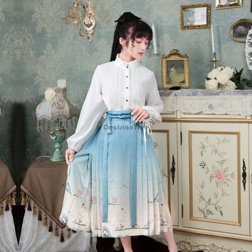 2021 hanfu folk dance costume chinese traditional national fairy costume ancient ming dynasty princess stage outfits hanfu dress