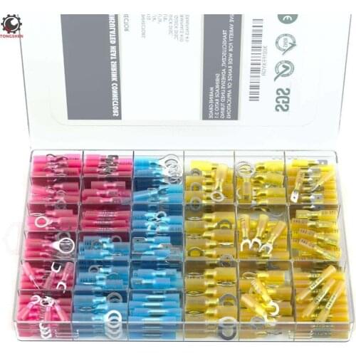 270pcs Waterproof Heat Shrink Wire Connectors Electrical Splice Wire Connnectors Marine Automotive Crimp Terminal Connector Ring