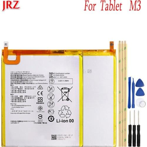 3.82V 5100mAh HB2899C0ECW battery For Huawei M3 M3-BTV-W09 M3-BTV-DL09 Tablet Replacement Batteries Bateria with tools