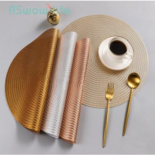 38CM Round Hollow Placemat PVC European Western Food Mat Non-slip Insulation Pad Hotel Tableware Mat For Kitchen Supplies