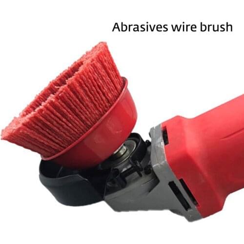 120mm Abrasive Wire Brush Cup Nylon Abrasive Brush Wheel M14 M16 Pile Polymer-abrasive 5inch Angle Grinder Tool Grit 80