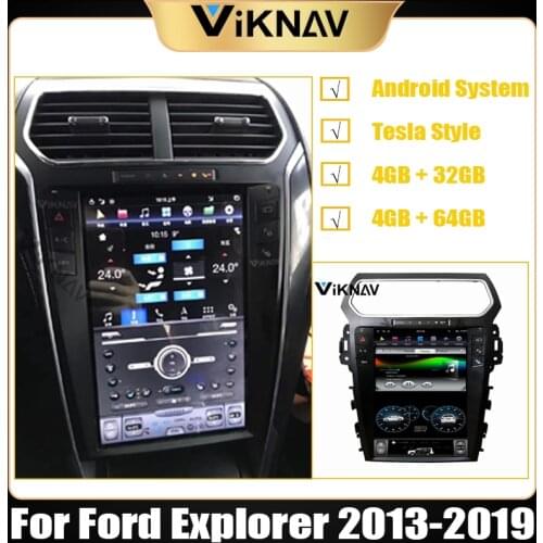 Vertical screen Tesla style car multimedia player for Ford Explorer 2013 2014 2015 2016 2017 2018 2019 autoradio GPS navigation