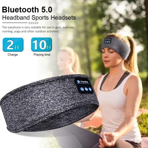 Wireless bluetooth 5.0 Earphones Sleeping Eye Mask Music player / Sports headband Travel Headset Speakers Built-in Speakers Mic
