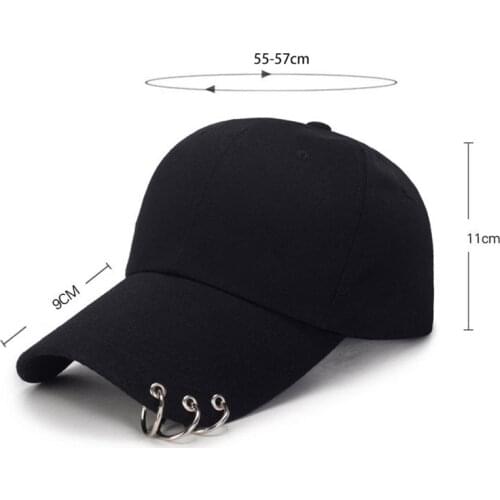 Hip Hop Panama Breathable Golf Caps Snapback Gothic Punk Baseball Cap Unisex Beach Sports Hats Metal Rings Casquette Visors Hat