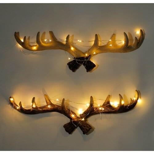 Home Decorative Hooks Retro Resin Antler Shape Wall Hanger Decorates Living Room Porch Metope Garment Cap Sundries Storage Hook