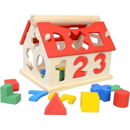 Wooden Shapes & Numbers Montessori Sorting Math Bricks Preschool Learning Educational Game Baby Toddler Toy