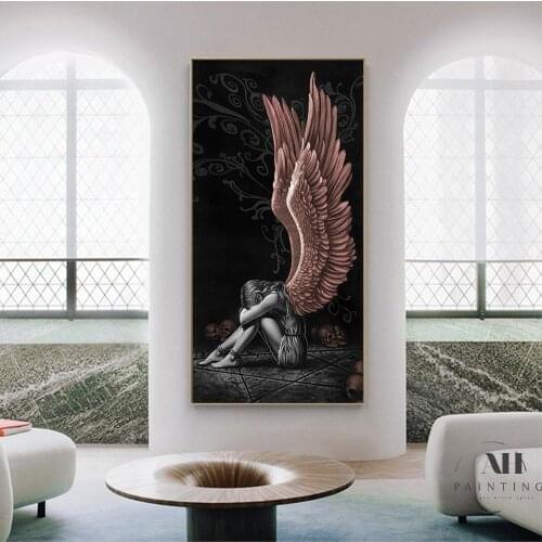 Imprisoned Angel Girl Canvas Painting Gothic Fashion Art Poster Living Room Decoration Wall Pictures For Room Decor Wall Decor