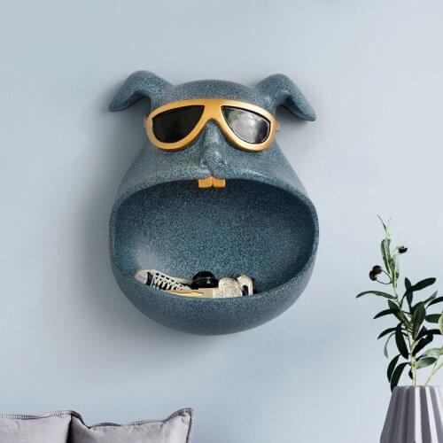 Cool Bulldog Wall Decoration Storage box Decorative Bowl on wall For Keys Jewelry Hand accessories box on wall Home