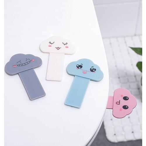 Toilet Cover Lifting Device Portable Cartoon Cloud Toilet Seat Lifters Lid Handle Sticker Portable Toilet Lid Cover Seat Opener