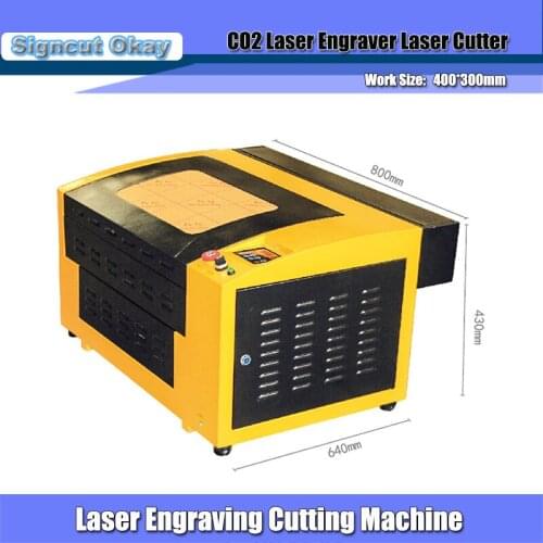 Laser Engraver 220/110V 50W 430 Work Size 400*300mm Up and Down HoneyComb Worktable Red Position Used For Mug/Bottle/Plywood