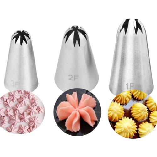 3pcs #1F#2F#3F Cherry Flower Cake Tips Set Cream Decoration Nozzle Icing Piping Pastry Nozzles Cupcake Decorating Tools Bakeware