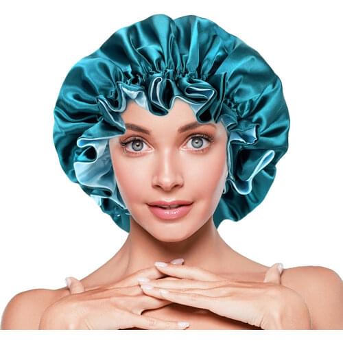 Women Big Size Beauty Print Satin Silk Bonnet New Extra Large Satin Lined Bonnet Sleep Night Cap Head Cover Bonnet Hat Wholesale