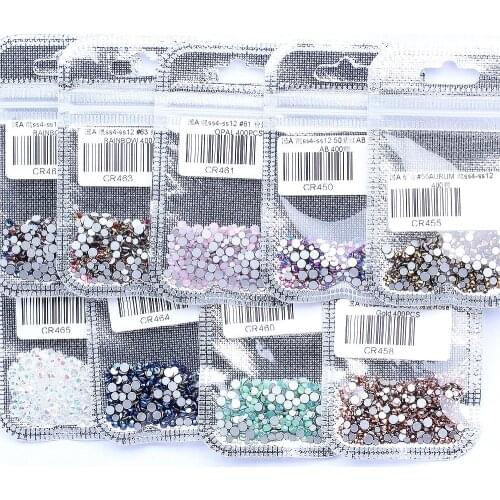 New Color 400pcs/Lot Mix Sizes of ss4-ss12 Crystal Non HotFix Flatback Rhinestone Sewing Wedding Dress Beads Nail Art Jewelry
