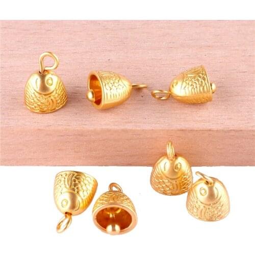 12pcs 23396 Gold Color Carp Head Charms Pendant For Jewelry Making Bracelet Handmade Accessories