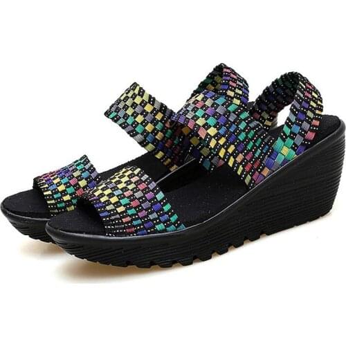 Summer Pumps High Platform Wedge Sandals For Women 5cm High Heel Fish Mouth Womens Shoes Platform large size Beach sandals