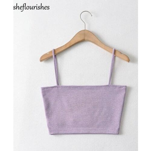 Sexy crop top summer corset tops korean basic tank top solid spaghetti strap tops women 2021 pink black tanks camis silver wire