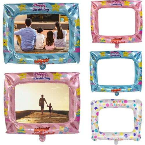 Happy Birthday Balloon Photo Frame Graduation Party Decorations Photo props 1Pcs Birthday Photo Booth Foil Balloons