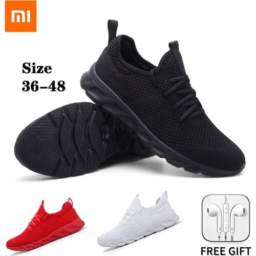 Xiaomi Youpin Men Running Shoes Outdoor Casual Sneakers Women Super-Light Breathable Non-Slip Big Size Male Female Flats 36-48
