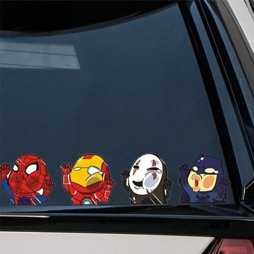 Funny Super Hero No Face Man Peeking Glass Anime Cover Scratches Waterproof Car Sticker Decal Decor Rear Windshield Laptop Trunk