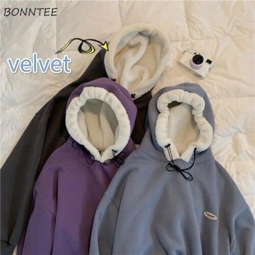 Hoodies Women Casual College Hooded Lovely Lady Sweatshirts Patchwork All-match Couple Ins Chic Warm Clothes Harajuku Clothing