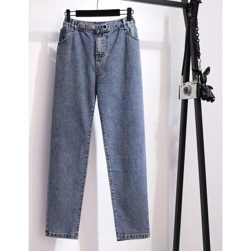 Women Summer Jeans Plus Size 8XL 9XL 10XL Loose Casual Mom Jeans Pants Boyfriends Streetwear Denim Pants Trousers Hole Jeans