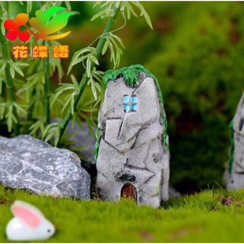 ZOCDOU 1 Pieces Castle House Tower Rockery Rockwork Old Model Small Statue Figurine Crafts Figure Ornament Miniatures DIY Decor