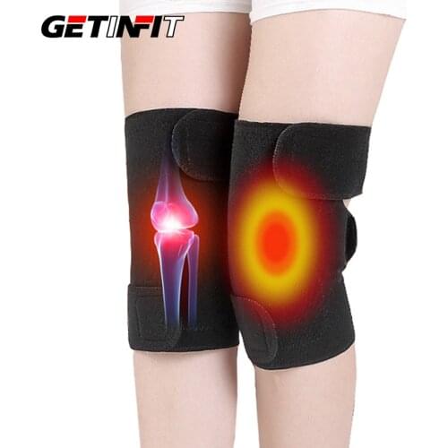 1 Pair Knee Brace Support Pads Adjustable Tourmaline Self-heating Magnetic Therapy Knee Protective Belt Arthritis Knee Massager