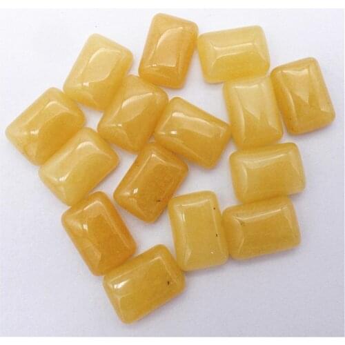 10Pcs 14x10x5mm Wholesale Natural Yellow Aventurine Oblong Cab Cabochon DIY Jewelry Accessories S149
