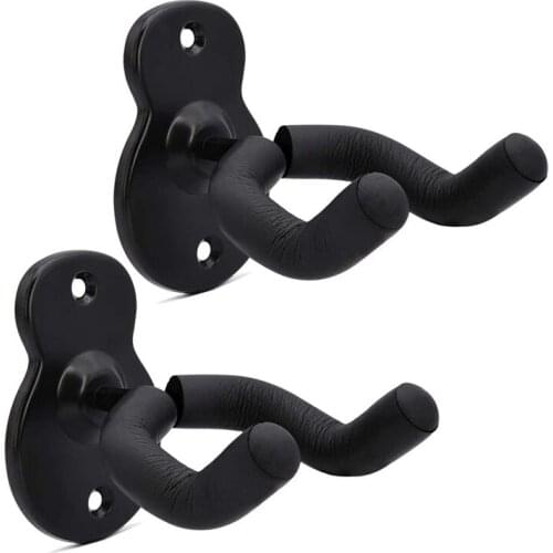 New 2 Pcs Guitar Wall Mount Hanger,Electric Classical Bass Guitar Hooks Ukulele Wall Stands for Home and Studio