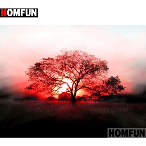 HOMFUN Full Square/Round Drill 5D DIY Diamond Painting "Tree scenery" Embroidery Cross Stitch 5D Home Decor Gift A14136