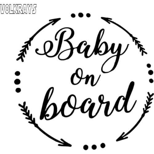 Volkrays Personality Car Sticker Baby on Board Baby In The Warning Accessories Reflective Waterproof Vinyl Decal,14cm*14cm